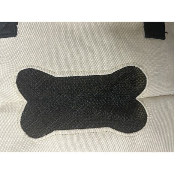 New York Dog City Tote Dog Carrier Shoulder Bag Cream Peek Thru Net Travel Beige - Picture 7 of 11